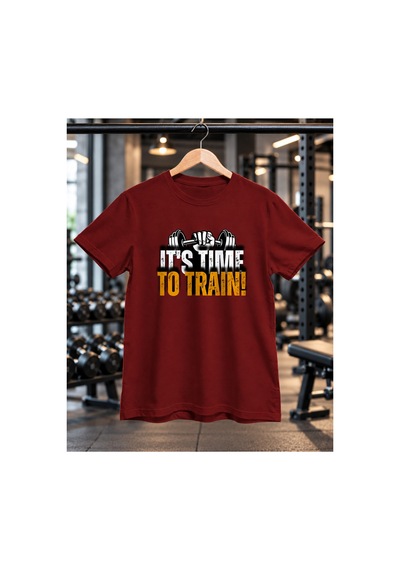 Segungear Timetotrain Erkek Regular Fit Baskılı Spor Tişört Bordo - 933732713 Bordo