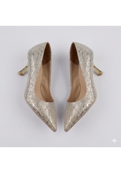 Kindep Öz Maçan Stiletto Kadın Ayakkabı Altın