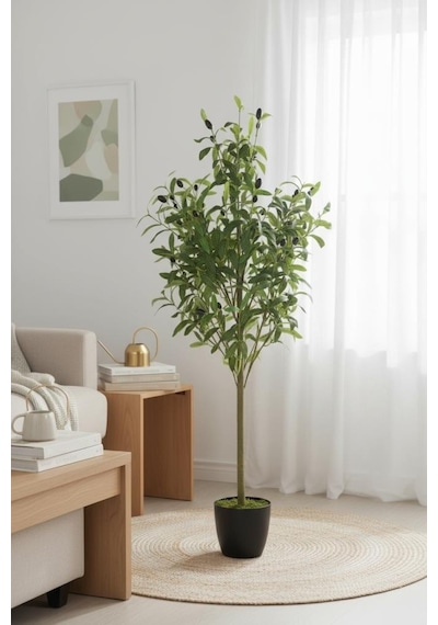 Yapay Zeytin Ağacı 110cm Doğal Görünümlü Yapay Ağaç Yeşil