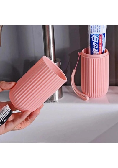 3b Trend Pembe Renk Seyahat Tipi Diş Macunu Ve Fırçası Kabı Taşınabilir Hijyenik Saklama Kutusu