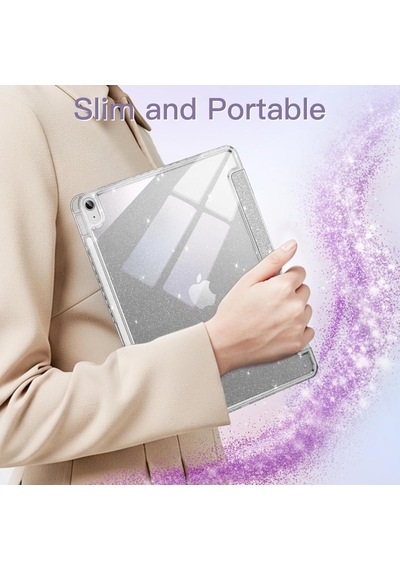 Apple Uyumlu iPad Air 11inç M2/m3 2025-2024 Kılıf Grafiti Şeffaf Kalem Bölmeli Kılıf