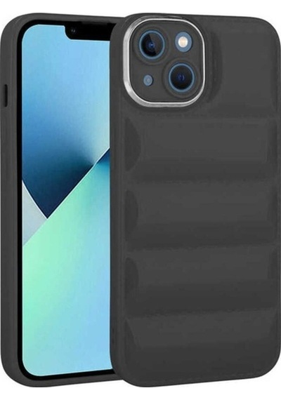 Apple Uyumlu iPhone 14 Plus Kılıf Kamera Korumalı Parlak Airbag'li Zore Galya Kapak Siyah