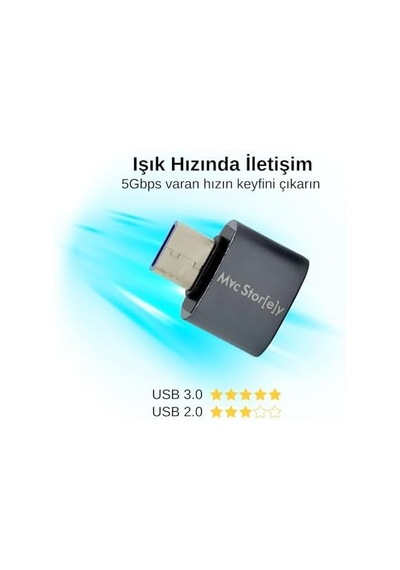 Usb-c Usb 3.0 Dönüştürücü 5gbps Veri Aktarımı Macbook, İpad Pro Ve Usb-c Destekli Cihazlar İçin Type-c Usb Adaptör Gri