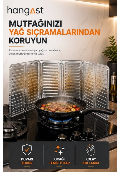 Katlanabilir Yağ Sıçratma Koruyucu Ocak Arkası Alüminyum Mutfak Paneli Sıçrama Önleyici Ocak Arka Koruyucu
