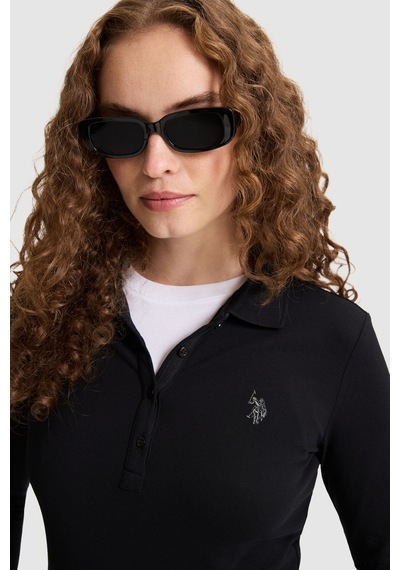 U.S. Polo Assn. Kadın Siyah Basic Sweatshirt 50326760 Vr046
