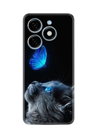 Tecno Spark Go 2024 Kılıf Desenli Silikon Platinium Series Butterfly Cat 1891