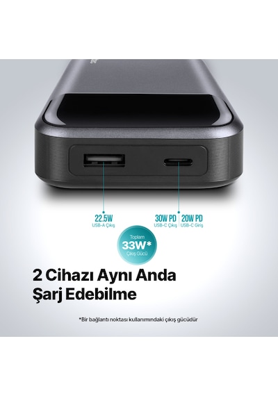 Ttec 2BB214 Recharger Pro LCD 10.000 mAh PD 30W Taşınabilir Hızlı Şarj Aleti/Powerbank