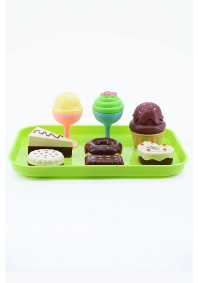 Tatlı Atölyesi Oyun Seti - 9 Parça Oyuncak Pasta, Dondurma, Kurabiye, Donut, Cheesecake, Cupcake & Tepsi 01
