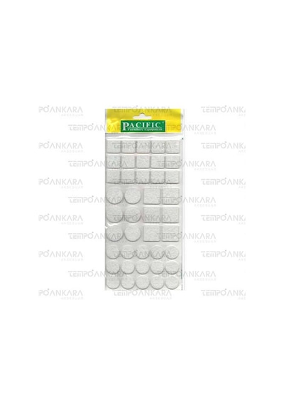 Pacific Beyaz Yapışkanlı Karma Keçe 20x20, 25x25 Ø 20mm,ø 25mm