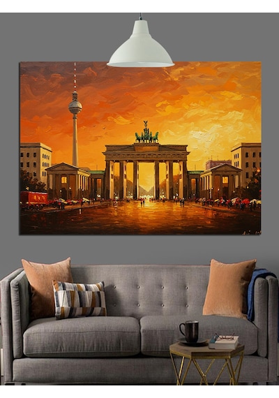 Berlin Brandenburg Kapısı Hızı Dekoratif Kanvas - Mdf Ahşap Tablo