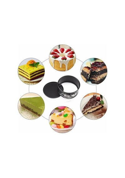 Patisse Yuvarlak Kelepçeli Altı Çıkan Pasta Kek Kalıbı 6.5x22 Cm Çok Renkli