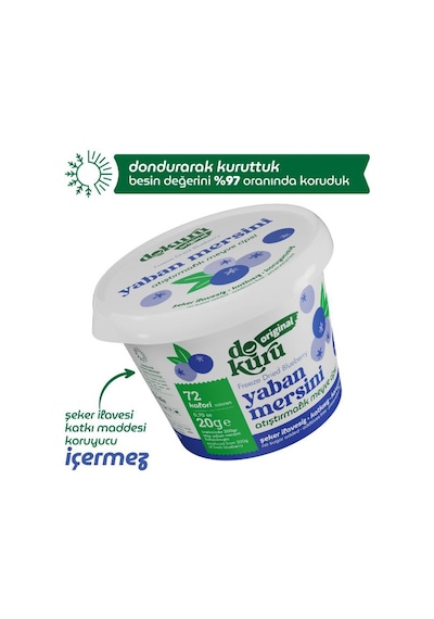 Dokuru Yaban Mersini Kuru Meyve Cipsi - Dondurularak Kurutulmuş Freeze Dried Çıtır Yaban Mersini 15 G