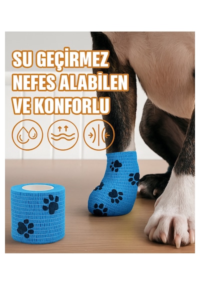 Pati Bandajı Ayakkabı Köpek Ve Kedi İçin Tüy Dostu Su Geçirmez Kendinden Yapışan Bandaj