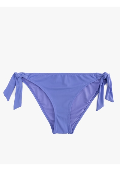 Koton Mat Kumaş Fiyonklu Bağlamalı Bikini Altı Mor 6sak00023mm