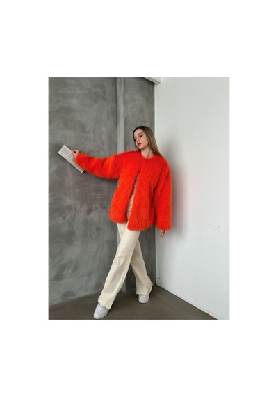Verymoda Suni Kürk Ceket F1608 Oranj