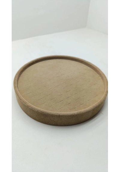 Silindir Model Süet Kumaş 20/20 Cm Batırmalı Sütlü Kahve Küpe-piercing Tablası