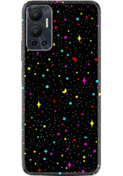 Infinix Hot 12 Kılıf Silikon Desen Özel Seri Puantiye ve Ay 1726