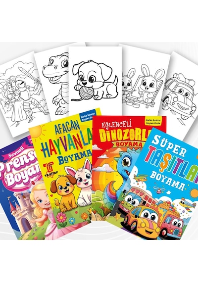Ema Harika Renkler Kalın Boyama Kitabı 4 Kitap Set