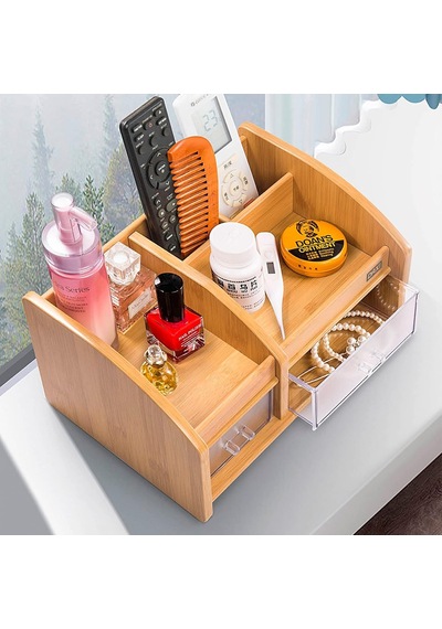 Dx-404 Bambu Desenli Ahşap Kalemlik, Masaüstü Düzenleyici Çok Renkli