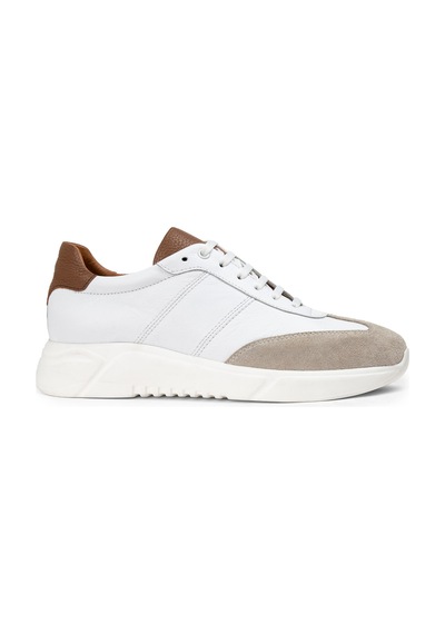 Deery Hakiki Deri Beyaz Erkek Sneaker Ayakkabı - 01961Mbyzp01 Beyaz