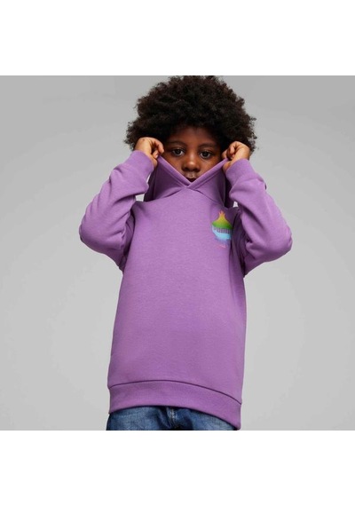 Puma Puma X Trolls Erkek Çocuk Mor Kapüşonlu Sweatshirt
