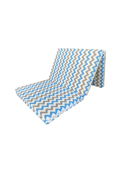 Katlanır Yer Yatağı 8 Cm Kalın Sünger Yatak 80x180x8 Cm-mavi Gri Zikzak