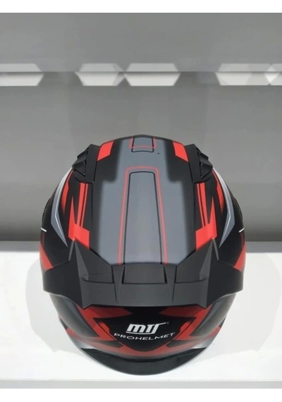 Mts Pro 801 Twılgh Güneş Gözlüklü Motosiklet Kaskı Mat Gri - Kırmızı