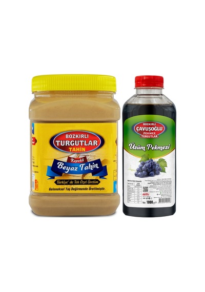 Bozkırlı Çavuşoğlu Kepekli Beyaz Tahin 930 G + Üzüm Pekmezi 1 KG