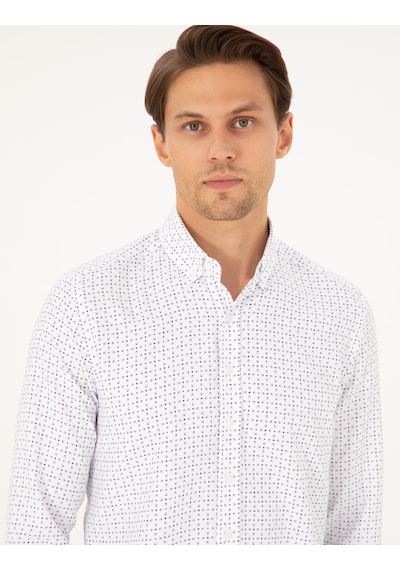 Pierre Cardin Erkek İndigo Gömlek Desenli 50292262-vr028 İndigo