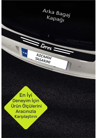 Kia Ceres Çizik Engelleyici Karbon Kapı Bagaj Eşiği Koruma Seti Dayanıklı Folyo Ceres Yazılı
