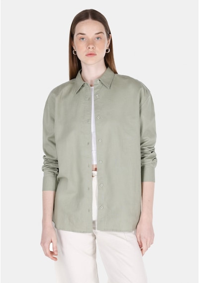 Colin's Colins Relax Fit Shirt Neck Düz Kadın Yeşil Uzun Kol Gömlek Cl1068538 Q1.v1 Sag Çok Renkli