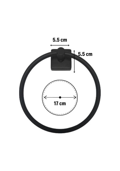 Bay Kendiliğinden Yapışkanlı Siyah Paslanmaz Metal Yuvarlak Havluluk Bx40 Najmaddin Diğer
