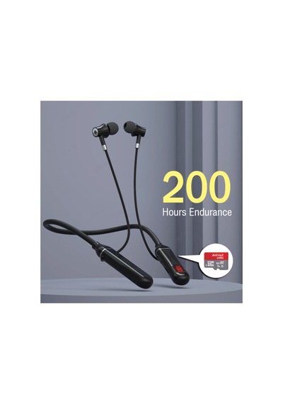 A15 Boyuna Asmalı Spor Bluetooth Kulaklık Şarj Göstergeli Sd Kart Girişi 200 Saat Müzik Dinleme Siyah - 570545110