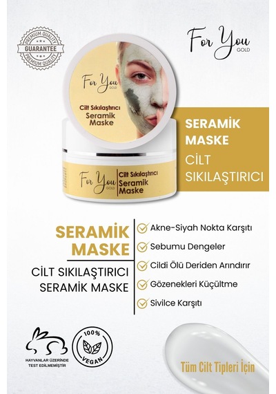Gözenek Sıkılaştırıcı, Akne-sivilce Karşıtı, Cilt Sıkılaştırıcı, Seramik Kil Maskesi 100 Ml