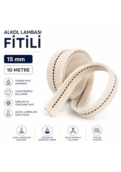 Alkol Lambası Fitili 15 Mm - 10 Metre -