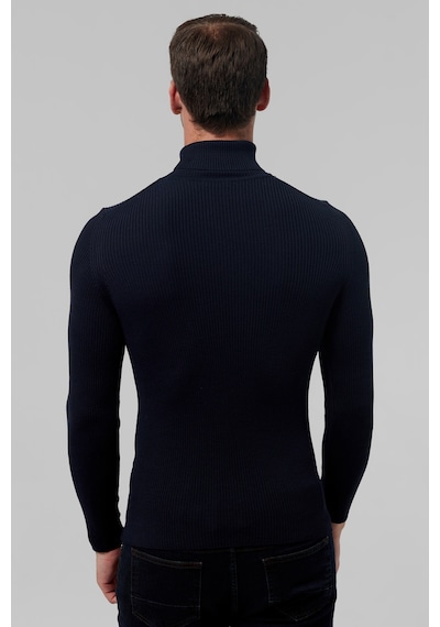 D's Damat Slim Fit Lacivert Ribana Örgü Kazak 9ec060631764d Lacivert