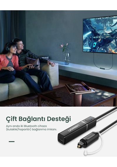 Ugreen Optik Bluetooth 5.0 Transmitter Audio Adaptör, 50213