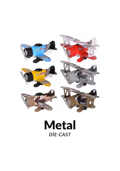 Die-cast Metal Çek Bırak Oyuncak Savaş Uçağı 15 Cm Kırmızı