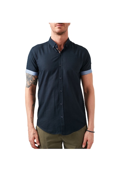 Buratti Pamuklu Slim Fit Düğmeli Yaka Kısa Kollu Erkek Gömlek Cf21S112546 Lacivert
