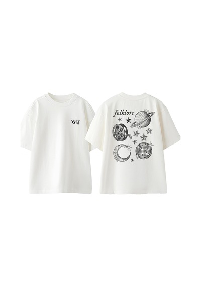 Thewert Taylor Swift 7 Tasarım Sırt Baskılı Pamuk Beyaz Oversize T-shirt