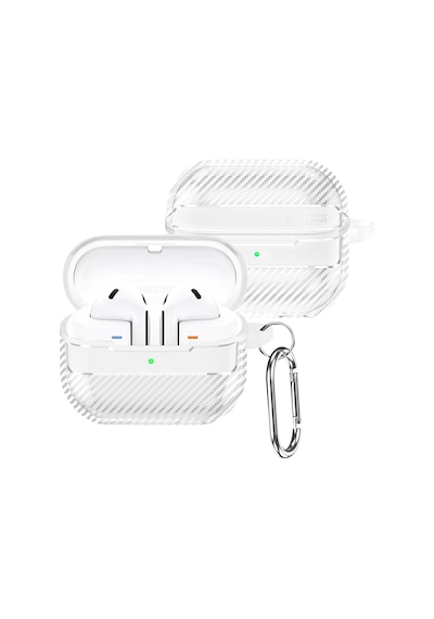 Galaxy Buds3 / Galaxy Buds3 Pro Ve Galaxy Buds 3 Fe Uyumlu Karbon Fiber Hybrid Polymer Technology Kulaklık Kılıfı Şeffaf