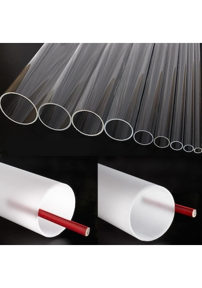 Pleksi Boru Çubuk Şeffaf Akrilik Plexiglass Boru Pleksiglas Tüp