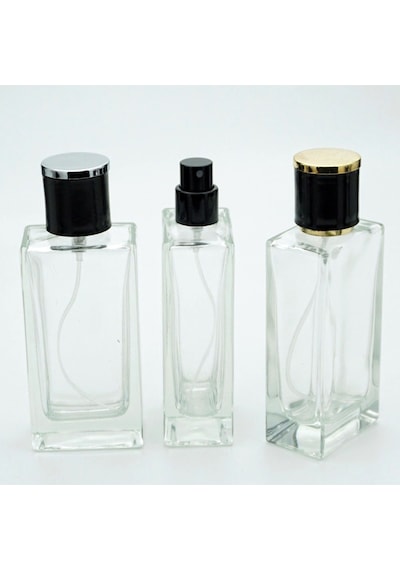 Parfüm Şişesi 50 Ml 5 Adet Şeffaf Dikdörtgen Model Kolay Kapama Parfüm Şişesi 50 Ml 5 Adet Şeffaf Dikdörtgen Model Kolay Kapama