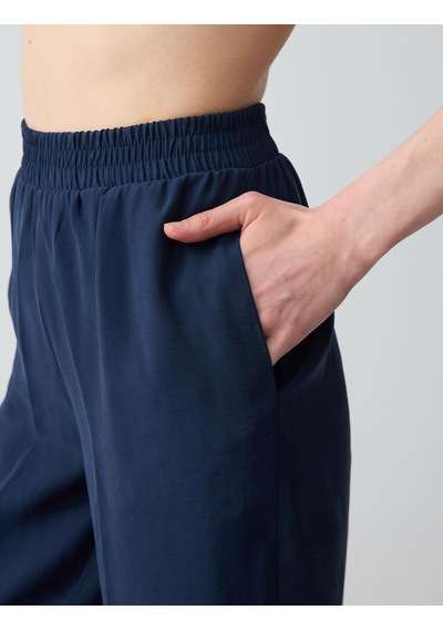 Jimmy Key Lacivert Yüksek Bel Normal Paça Modal Dokuma Pantolon 5sw184134494