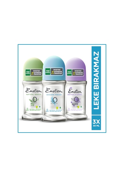 Emotion Natura Breeze + Ocean Fresh +  Floral Roll-On 3 x 50 ML