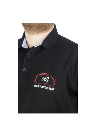 Mode Xl Büyük Beden T-Shirt Polo New World 22339 Siyah 001