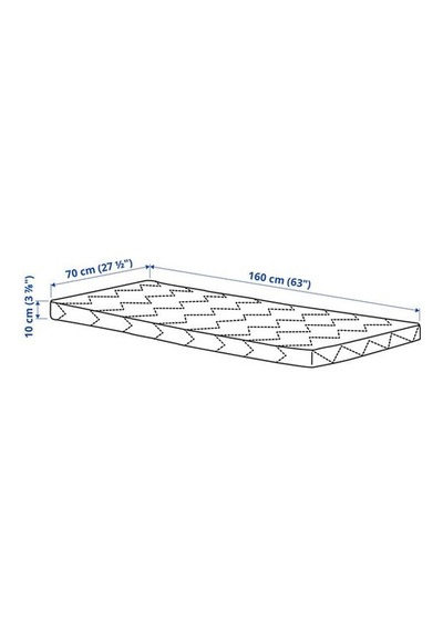 Ikea Underlıg Çocuk Yatağı, Beyaz, 70x160 Cm, 10 Cm