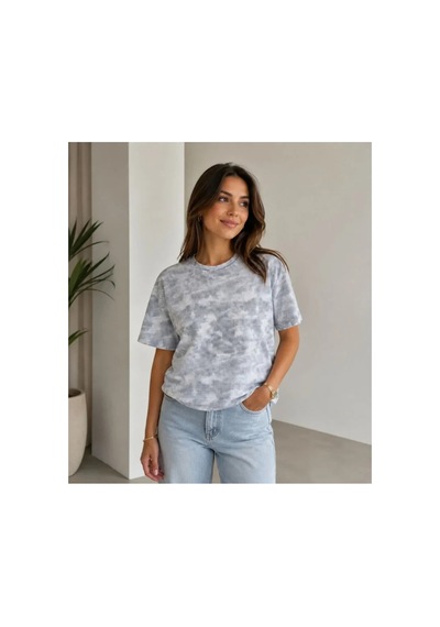Butik İstanbul Batik Desenli Tişört Bisiklet Yaka Kısa Kol Regular Fit T-shirt - Gri Butik İstanbul Batik Desenli Tişört Bisiklet Yaka Kısa Kol Regular Fit T-shirt - Gri