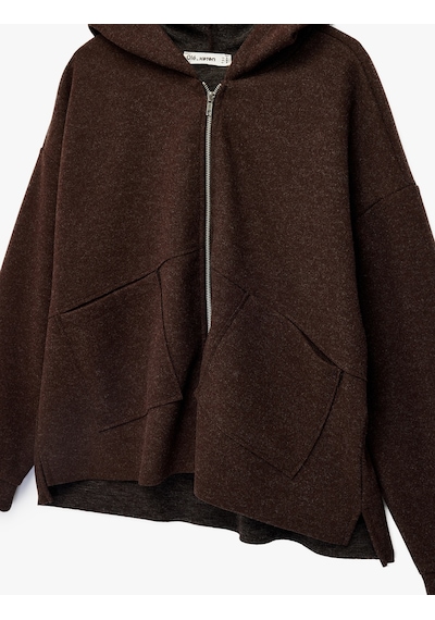 Koton Kaşe Uzun Kollu Kapüşonlu Cep Detaylı Oversize Fermuarlı Sweatshirt Kahverengi 6sal10398ık Kahve Koton Kaşe Uzun Kollu Kapüşonlu Cep Detaylı Oversize Fermuarlı Sweatshirt Kahverengi 6sal10398ık Kahve