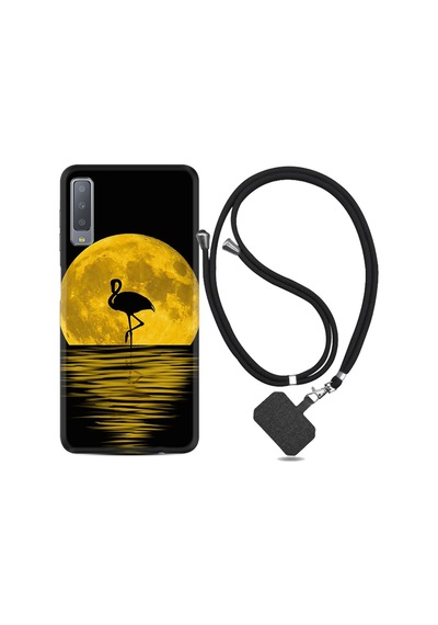 Samsung Uyumlu Galaxy A7 2018 Kılıf Ipli Askılı Ay Ve Flamingo 1775